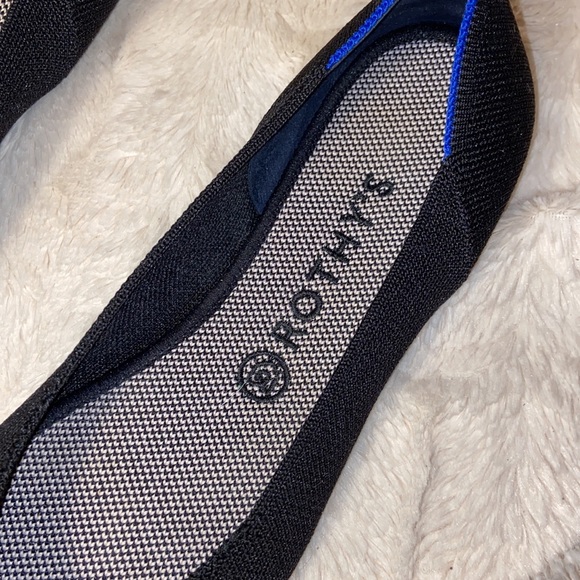 Like new Rothy's The Square Solid Black Blue Halo - Picture 3 of 11